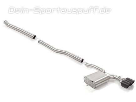 Ragazzon Edelstahl Mittig Racing-Komplettanlage ab Kat Mini Cooper JCW F56 3-Tür 2x100mm rund scharfkantig abgeschrägt aus Carbon