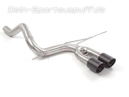 Ragazzon Edelstahl Mittig Endschalldämpfer-Ersatzrohr Ford Focus 3 ST 2x100mm rund scharfkantig abgeschrägt aus Carbon