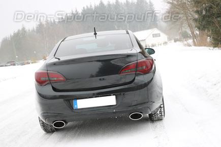 FOX Edelstahl Duplex Sportauspuffanlage ab Kat Opel Astra J 1.6l Stufenheck je 160x90mm oval eingerollt abgeschrägt
