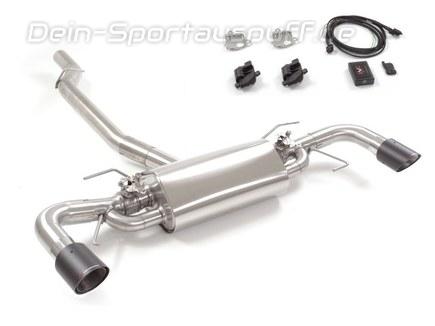 Ragazzon Edelstahl Duplex Sportauspuff inkl. Klappensteuerung Alfa Romeo Giulia 2.0l Turbo inkl. Veloce Q4 je 90mm rund scharfkantig abgeschrägt aus Carbon
