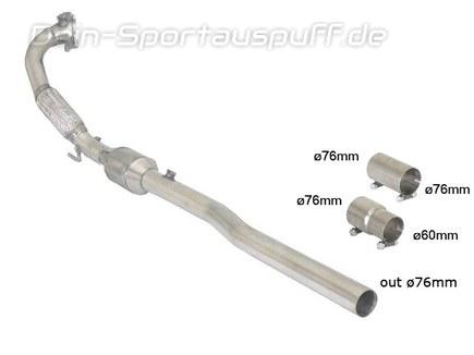 Ragazzon Edelstahl Downpipe mit Sport-Kat Audi TT 8J 2.0l Quattro