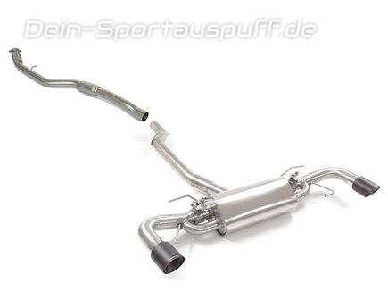 Ragazzon Edelstahl Duplex Komplettanlage ab Kat inkl. Klappensteuerung Alfa Romeo Giulia 2.0l Turbo inkl. Veloce Q4 je 90mm rund scharfkantig abgeschrägt aus Carbon