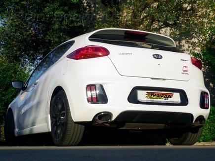 Ragazzon Edelstahl Duplex Racing-Komplettanlage ab Kat Kia Pro Ceed 2 Typ JD je 135x90mm oval seitlich abgeschrägt