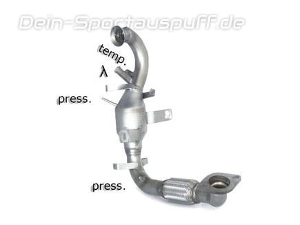 Ragazzon Edelstahl Downpipe mit Partikelfilter-Ersatzrohr und Sport-Kat Ford C-Max 2 inkl. Grand C-Max 1.6l TDCi