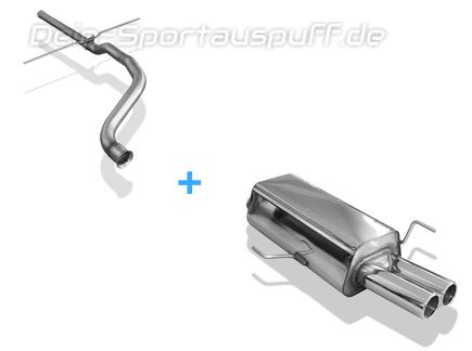 Fox Edelstahl Racing-Komplettanlage ab Kat Audi 80 B4 Limousine/Avant 2.0-2.8l 2x76mm rund eingerollt