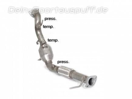 Ragazzon Edelstahl Downpipe mit Partikelfilter-Ersatzrohr und Sport-Kat Ford Ranger ab 2015 2.2l TDCi