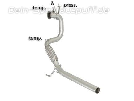 Ragazzon Edelstahl Downpipe mit Partikelfilter-Ersatzrohr und Kat-Ersatzrohr Seat Ibiza 4 Typ 6J 2.0l TDI