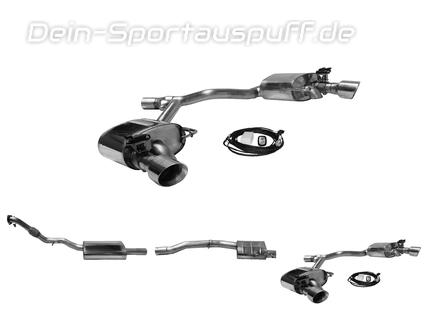 Bastuck Edelstahl Duplex Sportauspuff-Komplettanlage ab Kat mit Klappensteuerung Audi A4 B9 2.0l TFSI Quattro je 100mm rund doppelwandig (bis 2018)