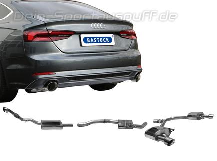 Bastuck Edelstahl Duplex Sportauspuff-Komplettanlage ab Kat Audi A5 B9 Typ F5 2.0l TFSI Quattro je 100mm rund doppelwandig (bis 2018)