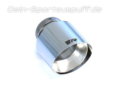 Remus Edelstahl Endrohr 102mm rund scharfkantig abgeschrägt (Länge: 145mm)
