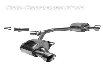 Bastuck Edelstahl Duplex Sportauspuff inkl. Verbindungsrohr Audi A4 B9 2.0l TFSI Quattro je 100mm rund doppelwandig