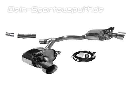 Bastuck Edelstahl Duplex Sportauspuff mit Klappensteuerung inkl. Verbindungsrohr Audi A4 B9 TFSI Frontantrieb je 100mm rund doppelwandig
