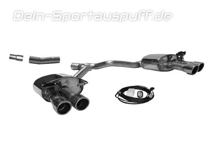 Bastuck Edelstahl Duplex Sportauspuff mit Klappensteuerung inkl. Verbindungsrohr Audi A4 B9 TFSI Frontantrieb je 2x90mm rund eingerollt