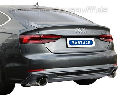Bastuck Edelstahl Duplex Sportauspuff inkl. Verbindungsrohr Audi A5 B9 Typ F5 TFSI Frontantrieb je 100mm rund doppelwandig