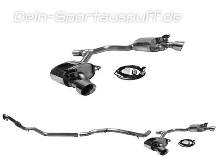 Bastuck Edelstahl Duplex Racing-Komplettanlage ab Kat mit Klappensteuerung Audi A4 B9 2.0l TFSI Quattro je 100mm rund doppelwandig (bis 2018)
