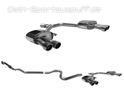 Bastuck Edelstahl Duplex Racing-Komplettanlage ab Kat Audi A4 B9 TFSI Frontantrieb je 2x90mm rund eingerollt (bis 2018)