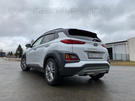 FOX Edelstahl Duplex Sportauspuffanlage ab Kat Hyundai Kona 4WD je 145x65mm trapezförmig