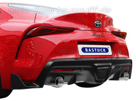 Bastuck Edelstahl Duplex Sportauspuff mit Klappensteuerung inkl. Adapter auf Serie Toyota GR Supra Typ A90 je 100mm rund doppelwandig gerade