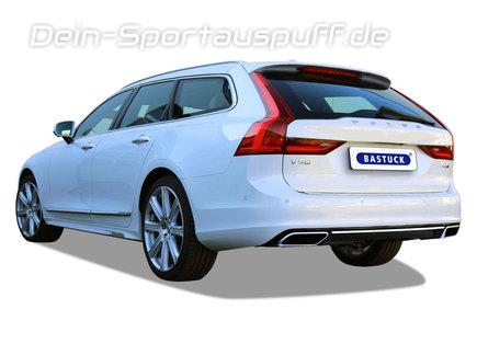 Bastuck Edelstahl Duplex Sportauspuff-Komplettanlage ab Kat mit Klappensteuerung Volvo V90 ab 2017 T5 T6 für originalen Endrohrausgang