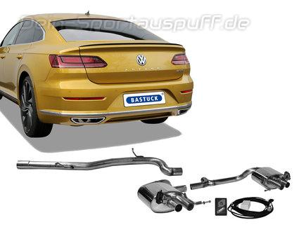 Bastuck Edelstahl Duplex Racing-Komplettanlage ab Kat mit Klappensteuerung VW Arteon R-Line 2.0l TSI 4motion für originalen Endrohrausgang