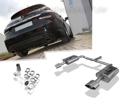 Fox Edelstahl Duplex Sportauspuff Hyundai i40 CW Diesel je 160x90mm oval eingerollt seitlich und unten abgeschrägt