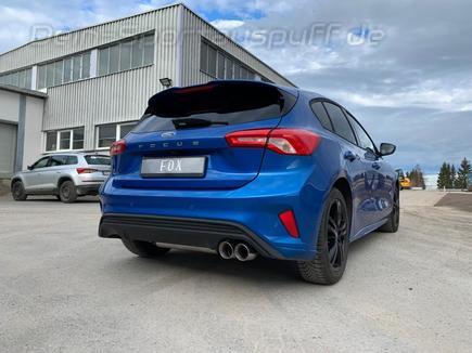 FOX Edelstahl Sportauspuff Ford Focus 4 ST-Line 2x90mm rund doppelwandig abgeschrägt