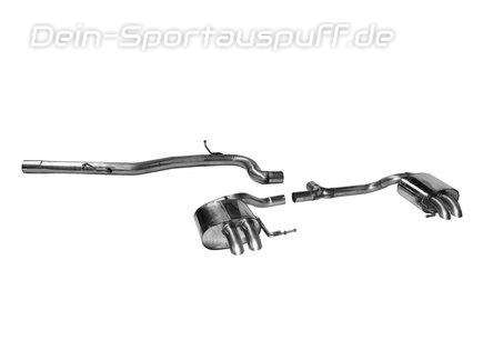 Bastuck Edelstahl Duplex Racing-Komplettanlage ab Kat VW Arteon 2.0l TSI 4motion je 2x63mm rund scharfkantig nach unten gebogen