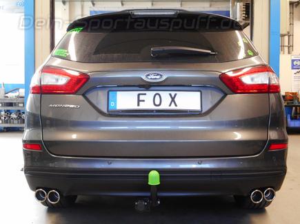 FOX Duplex Sportauspuff Ford Mondeo MK4 Turnier 2.0 EcoBoost je 100mm schräg