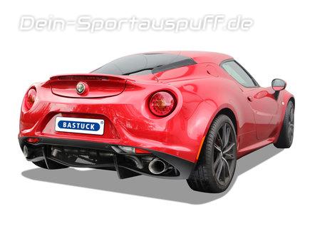 Bastuck Edelstahl Duplex Sportauspuff mit Klappensteuerung Alfa Romeo 4C je 100mm rund doppelwandig abgeschrägt