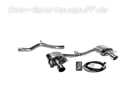 Bastuck Edelstahl Duplex Sportauspuff mit Klappensteuerung inkl. Verbindungsrohr Opel Insiginia B Grand Sport 2.0l Turbo 4x4 je 100mm rund doppelwandig abgeschrägt