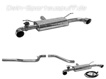 Bastuck Edelstahl Duplex Racing-Komplettanlage ab OPF mit Klappensteuerung Ford Focus 4 ST-Line EcoBoost je 100mm rund doppelwandig abgeschrägt