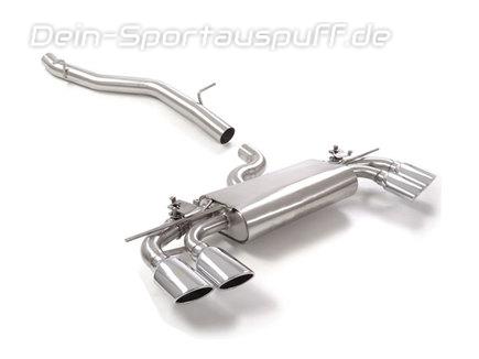 Ragazzon Edelstahl Duplex Racing-Komplettanlage ab Kat VW Golf 7 R Facelift je 2x108x70mm oval eingerollt abgeschrägt