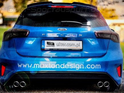 Ulter Duplex Sportauspuff Ford Focus 4 ST-Line 1.5l EcoBoost je 2x70mm rund eingerollt abgeschrägt mit Absorber