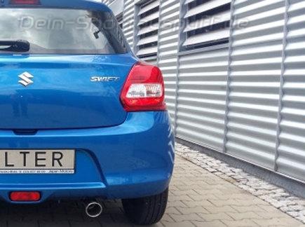 Ulter Sportauspuff Suzuki Swift 5 Typ AZ 1.25l 80mm rund eingerollt abgeschrägt mit Absorber