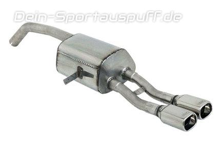 Ulter Edelstahl Sportauspuff Renault Megane 3 Grandtour, Cabrio 80x65mm rechteckig eingerollt gerade mit Absorber