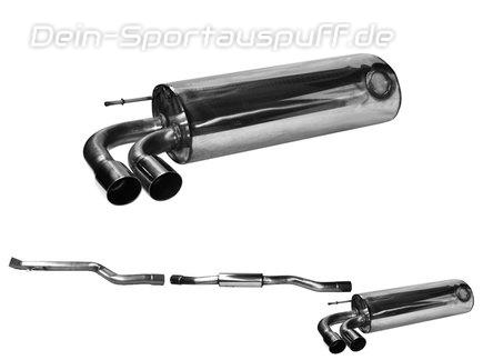 Bastuck Edelstahl Sportauspuff-Komplettanlage ab Kat BMW 1er F20 F21 125i Facelift ab 2015 2x76mm rund scharf abgeschrägt