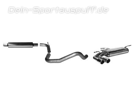 Bastuck Edelstahl Sportauspuff-Komplettanlage Audi A3 8V 3-Tür u. Sportback 1.2l TFSI 2x76mm rund eingerollt abgeschrägt