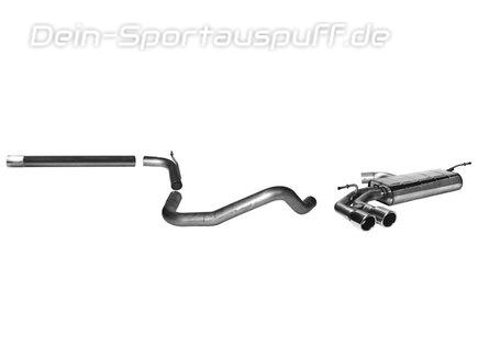 Bastuck Edelstahl Racing-Komplettanlage Audi A3 8V 3-Tür u. Sportback 1.2l TFSI 2x76mm rund eingerollt abgeschrägt