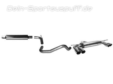 Bastuck Edelstahl Duplex Sportauspuff-Komplettanlage ab Kat Audi A3 8V 3-Tür u. Sportback 1.2l TFSI je 2x76mm rund doppelwandig abgeschrägt