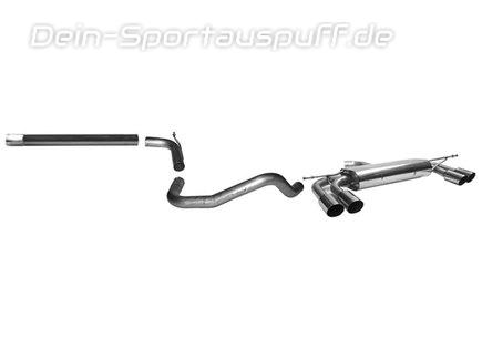 Bastuck Edelstahl Duplex Racing-Komplettanlage ab Kat Audi A3 8V 3-Tür u. Sportback 1.2l TFSI je 2x76mm rund doppelwandig abgeschrägt