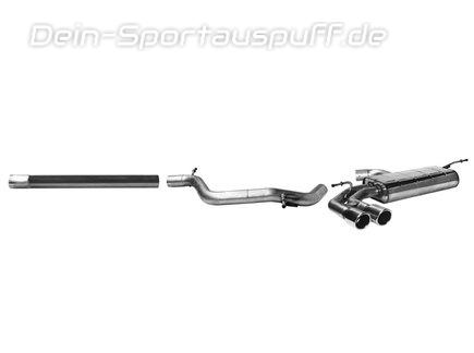 Bastuck Edelstahl Racing-Komplettanlage ab Kat Audi A3 8V 3-Tür u. Sportback 1.4l 1.8l TFSI 2x76mm rund eingerollt abgeschrägt