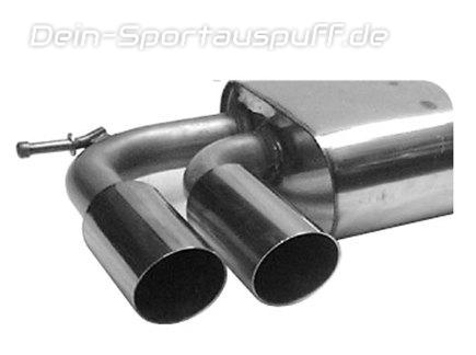 Bastuck Edelstahl Sportauspuff-Komplettanlage ab Kat Audi A3 8V 3-Tür u. Sportback 1.4l 1.8l TFSI 2x76mm rund doppelwandig abgeschrägt