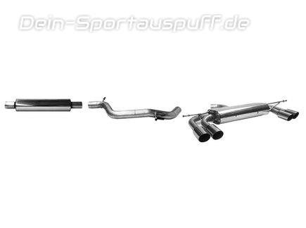Bastuck Edelstahl Duplex Sportauspuff-Komplettanlage ab Kat Audi A3 8V 3-Tür u. Sportback 1.4l 1.8l TFSI je 2x76mm rund doppelwandig abgeschrägt