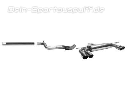 Bastuck Edelstahl Duplex Racing-Komplettanlage ab Kat Audi A3 8V 3-Tür u. Sportback 1.4l 1.8l TFSI je 2x76mm rund doppelwandig abgeschrägt