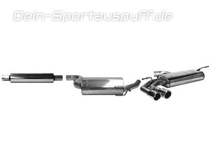 Bastuck Edelstahl Sportauspuff-Komplettanlage ab Kat Audi A3 8V 3-Tür u. Sportback 1.4l 1.5l 2.0l TFSI 2x76mm rund eingerollt abgeschrägt