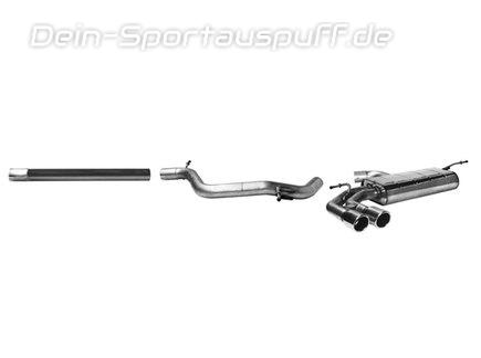 Bastuck Edelstahl Racing-Komplettanlage ab Kat Audi A3 8V 3-Tür u. Sportback 1.4l 1.5l 2.0l TFSI 2x76mm rund eingerollt abgeschrägt