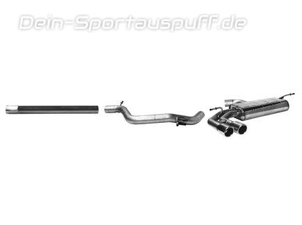 Bastuck Edelstahl Sportauspuff-Komplettanlage ab Kat Audi A3 8V 3-Tür u. Sportback Diesel 2x76mm rund eingerollt abgeschrägt