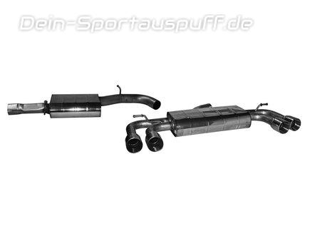 Bastuck Edelstahl Duplex Sportauspuff-Komplettanlage ab Kat Audi S3 8V Limousine je 2x85mm rund doppelwandig gerade