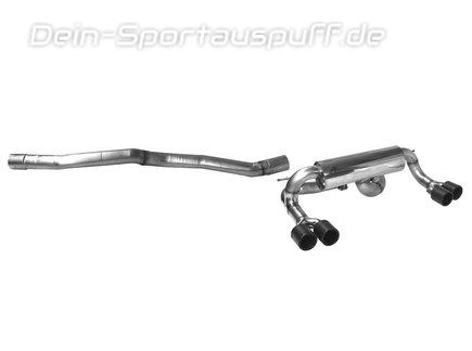 Bastuck Edelstahl Duplex Sportauspuff-Komplettanlage ab Kat mit Klappensteuerung BMW M2 F87 bis 06/2018 je 2x85mm rund eingerollt gerade aus Carbon