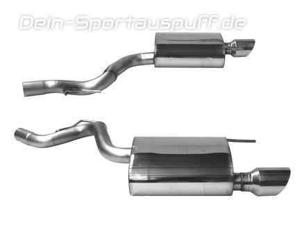 Bastuck Edelstahl Duplex Sportauspuff Ford Mustang 6 bis 2018 2.3l EcoBoost je 100mm rund doppelwandig abgeschrägt